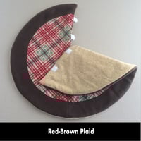 Image 2 of 17” MIni Christmas Tree Skirt - Red/Brown Plaid