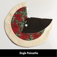 Image 2 of 17” MIni Christmas Tree Skirt - Single Poinsettia