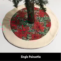 Image 1 of 17” MIni Christmas Tree Skirt - Single Poinsettia