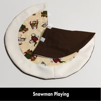 Image 2 of 17” MIni Christmas Tree Skirt - Snowman Playing