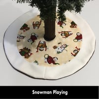 Image 1 of 17” MIni Christmas Tree Skirt - Snowman Playing
