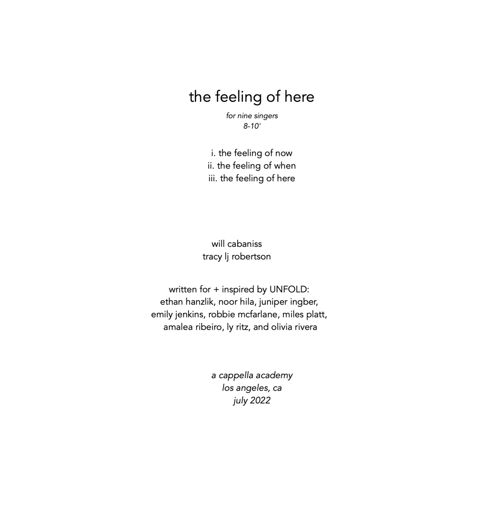 Image of The Feeling of Here - Sheet Music & Demo