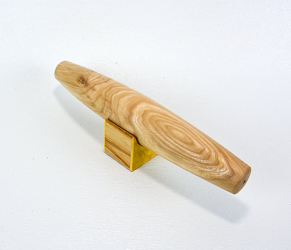 Image of French Wooden Rolling Pin with handmade stand, tapered rolling pin, ash wood rolling pin