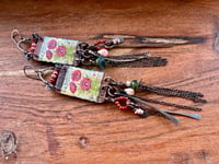 Image 8 of Poppy Enamel and gemstones earrings 