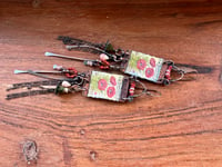 Image 15 of Poppy Enamel and gemstones earrings 