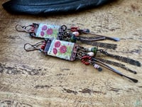 Image 16 of Poppy Enamel and gemstones earrings 