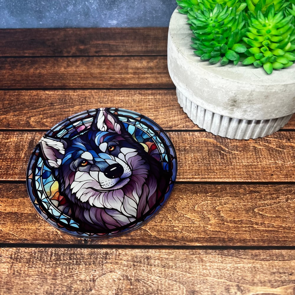 Husky Stained Glass Coaster