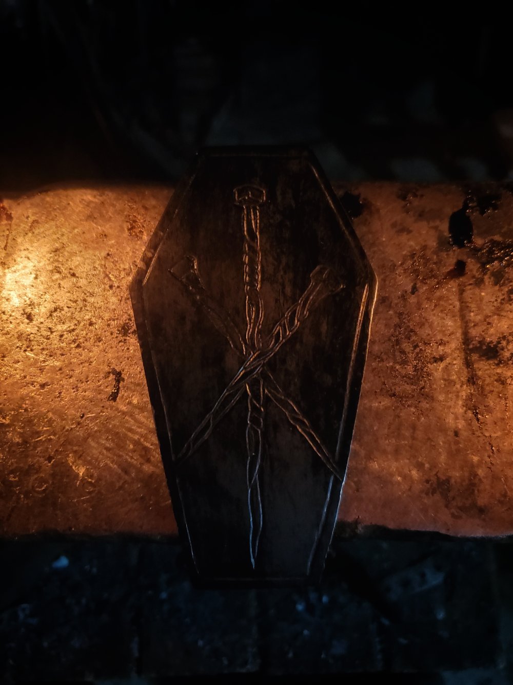Coffin and Nails Belt Buckle