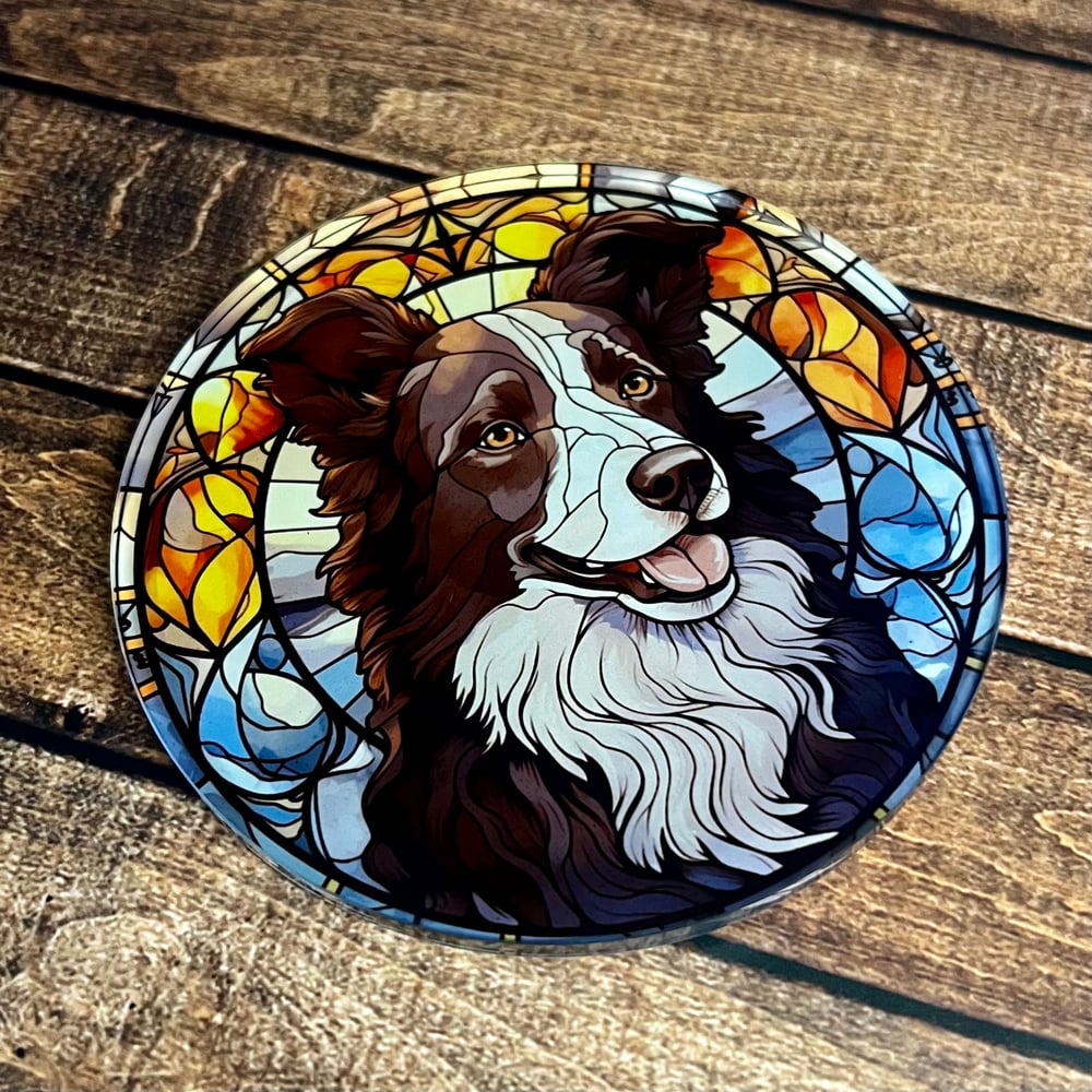 Collie Stained Glass Coaster