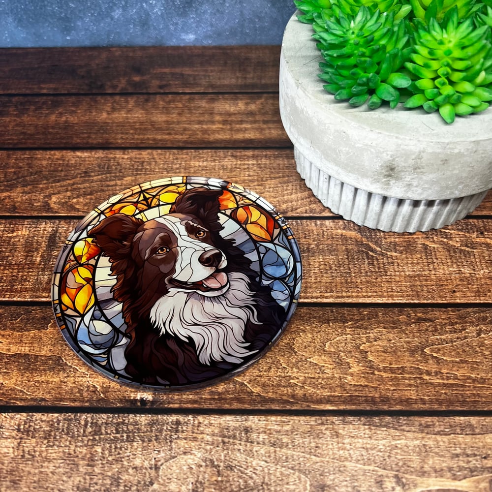 Collie Stained Glass Coaster