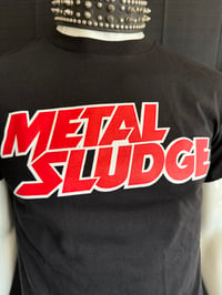 Image 2 of Metal Sludge Men's Red Logo "Too Fast For Sludge" tour t-shirt in Small