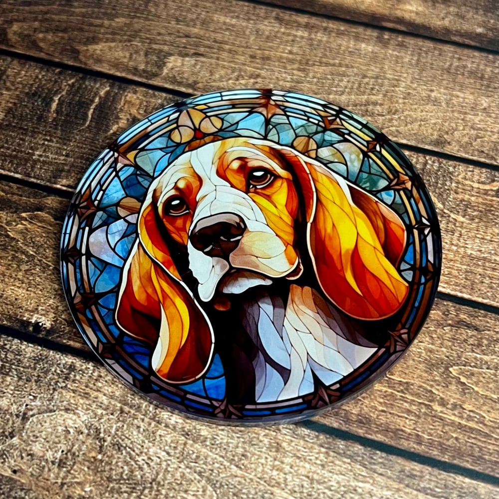 Beagle Stained Glass Coaster