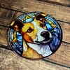 Jack Russell Terrier Stained Glass Coaster