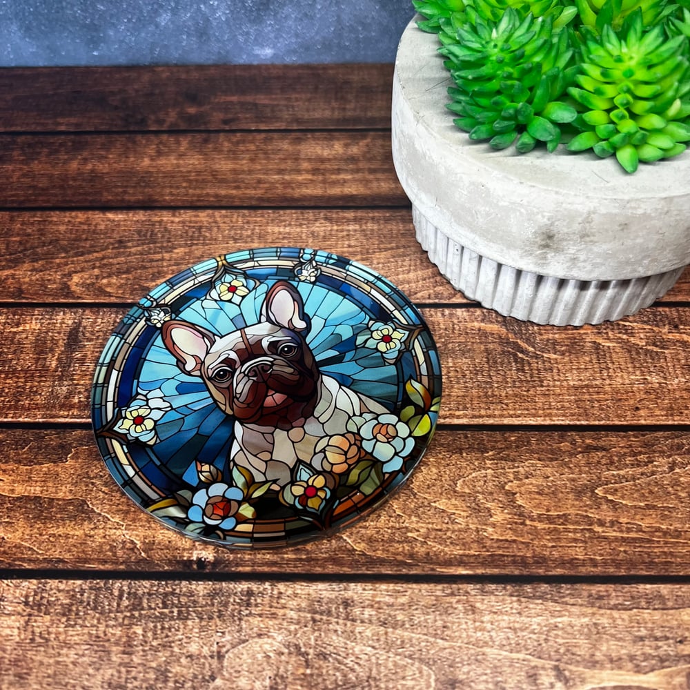 Frenchie Stained Glass Coaster