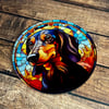 Dachshund Stained Glass Coaster