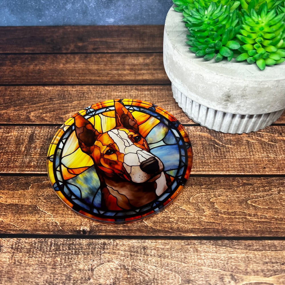 Bull Terrier Stained Glass Coaster