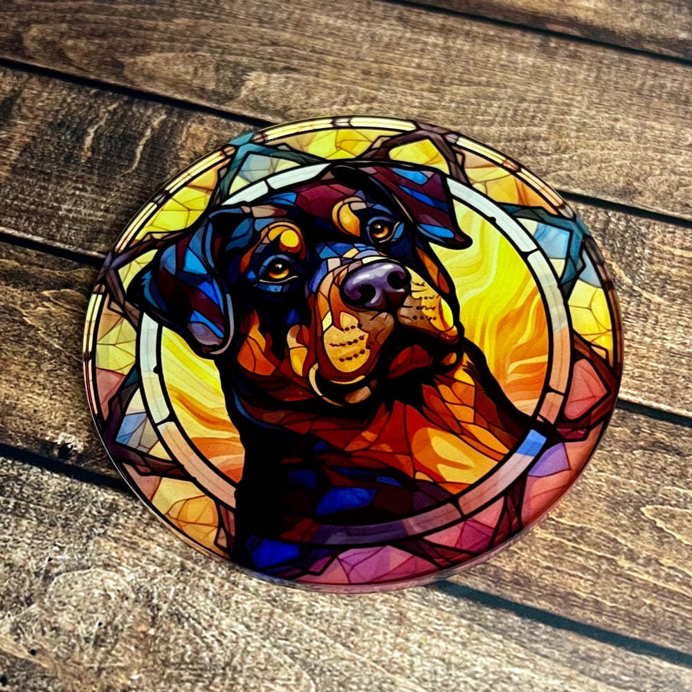 Rottweiler Stained Glass Coaster