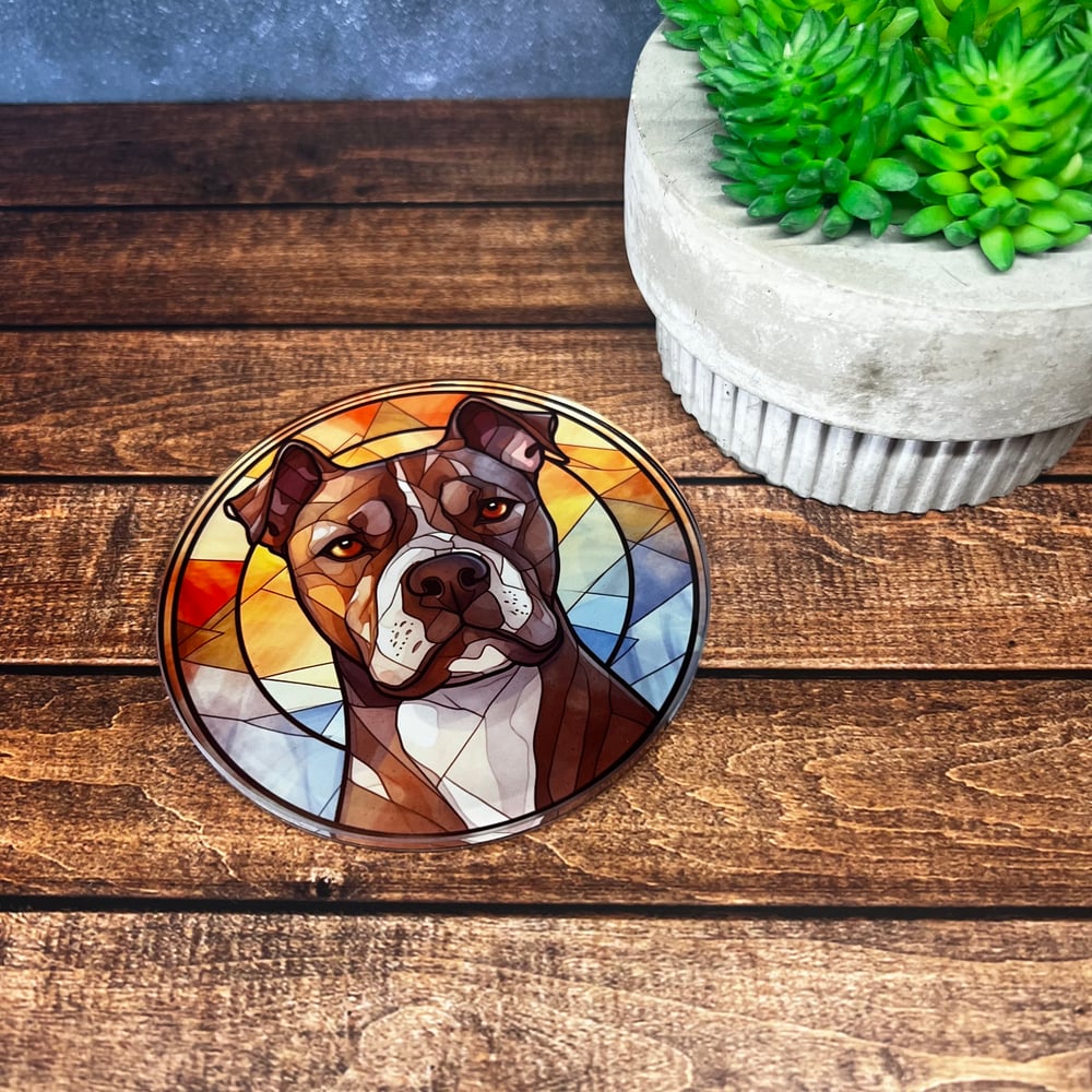 Staffie Stained Glass Coaster