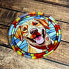 Yellow Lab Stained Glass Coaster