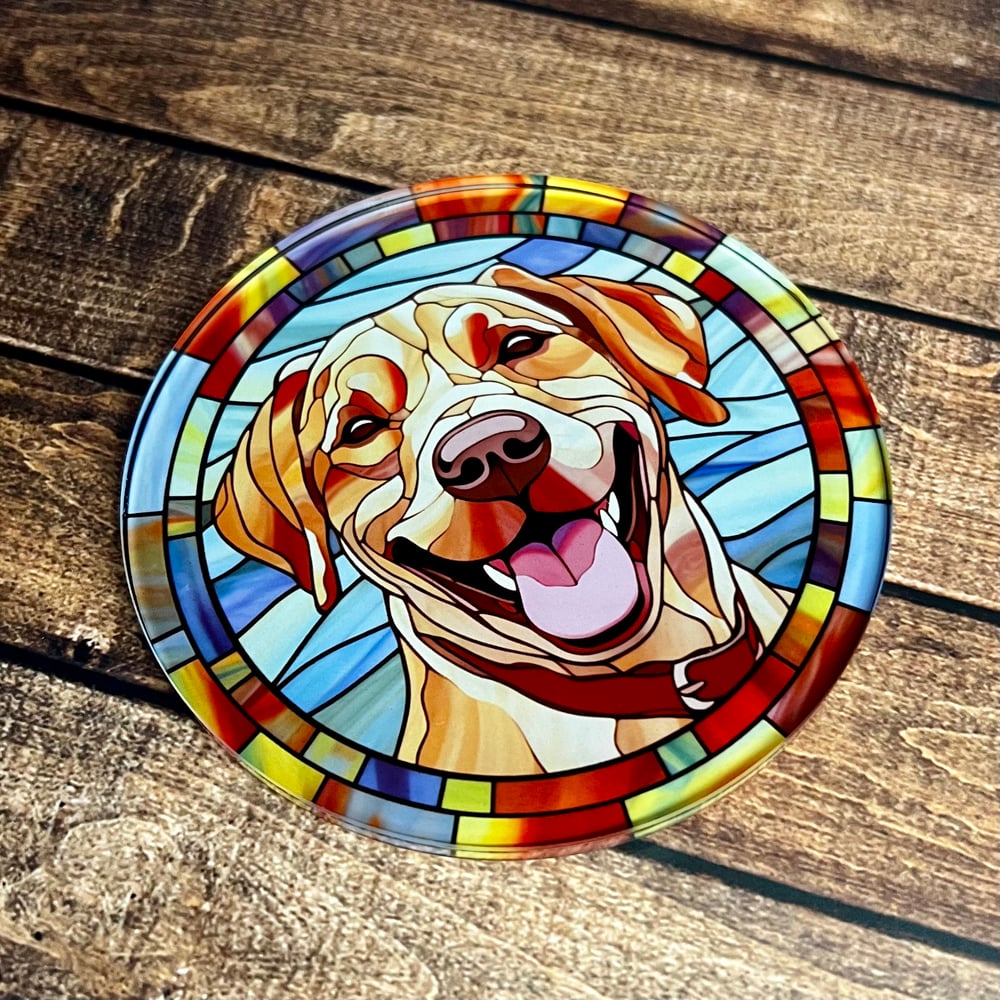 Yellow Lab Stained Glass Coaster