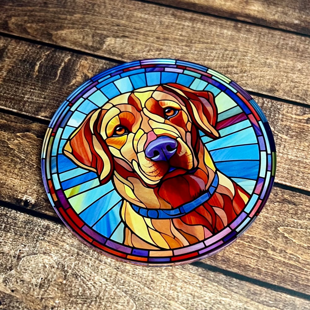 Fox Red Lab Stained Glass Coaster