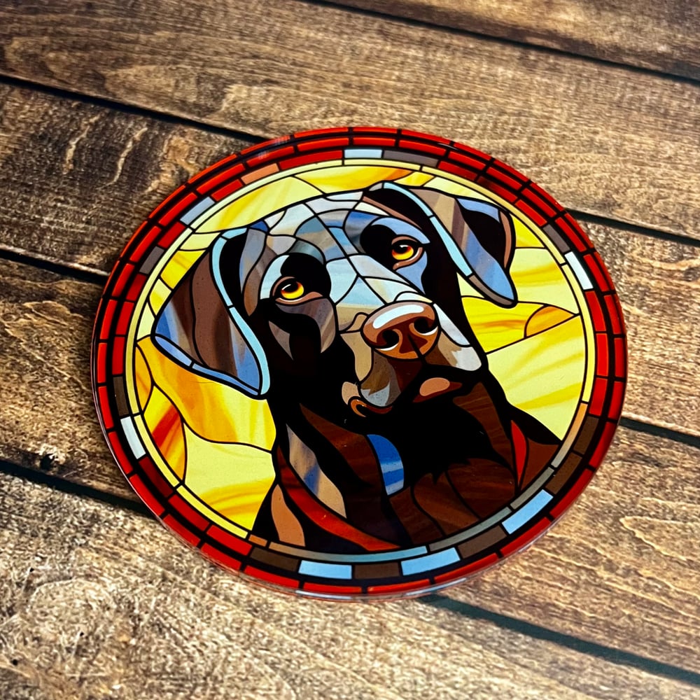 Black Lab Stained Glass Coaster