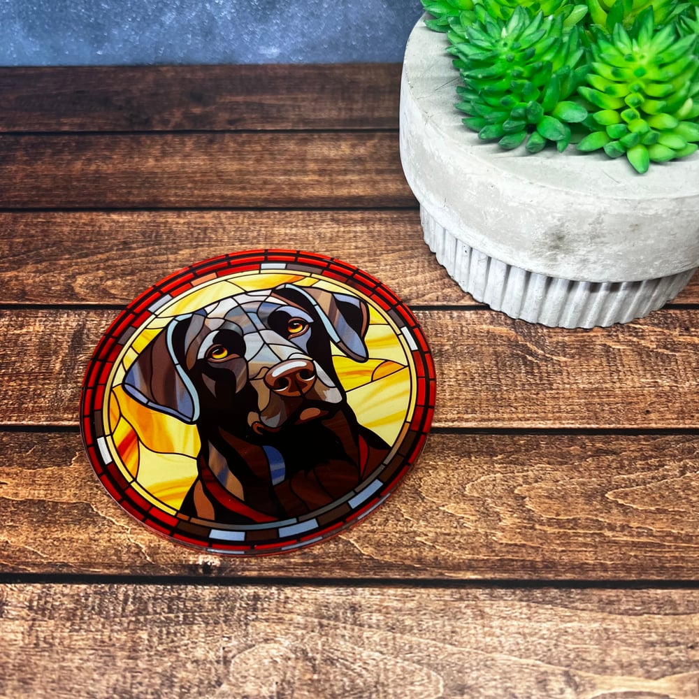 Black Lab Stained Glass Coaster