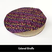 Image 1 of 12” Round Microwave Tortilla Warmer - Colored Giraffe