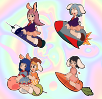 Image 1 of Touhou - Holographic Bunny Stickers