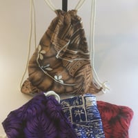 Image 4 of Large Rope Tote - Blue Leaf