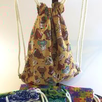 Image 4 of Small Rope Tote - Cartoon Monsters
