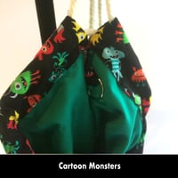 Image 2 of Small Rope Tote - Cartoon Monsters