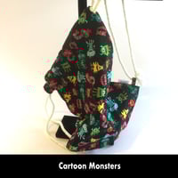 Image 1 of Small Rope Tote - Cartoon Monsters