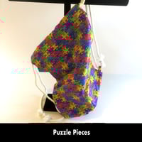 Image 1 of Small Rope Tote - Puzzle Pieces