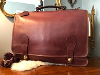 Image 1 of 1970’s Schlesinger Oxblood Leather Briefcase/Messenger Bag