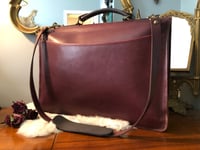 Image 2 of 1970’s Schlesinger Oxblood Leather Briefcase/Messenger Bag