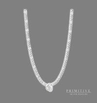 Silver Diamond Pearl Promise Ring Necklace