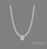 Image 1 of Silver Heart Charm Necklace