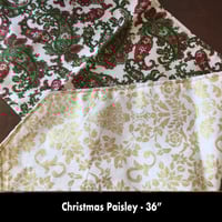 Image 3 of 36" Table Runner - Christmas Paisley