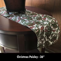 Image 1 of 36" Table Runner - Christmas Paisley