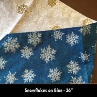 Image 3 of 36" Table Runner - Snowflakes on Blue
