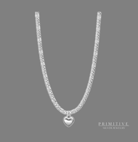 Image 2 of Silver Heart Charm Necklace