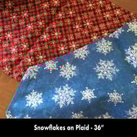 Image 3 of 36" Table Runner - Snowflakes on Plaid