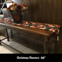 Image 1 of 66" Table Runner - Christmas Flowers