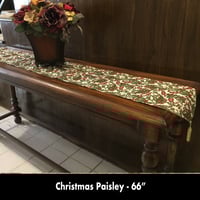 Image 1 of 66" Table Runner - Christmas Paisley