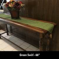 Image 1 of 66" Table Runner - Green Swirl