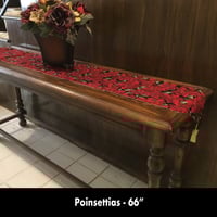 Image 1 of 66" Table Runner - Poinsettias