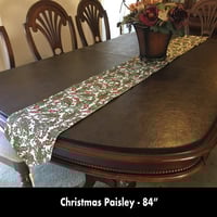 Image 1 of 84" Table Runner - Christmas Paisley