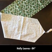 Image 2 of 84" Table Runner - Holly Leaves