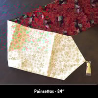 Image 2 of 84" Table Runner - Poinsettias